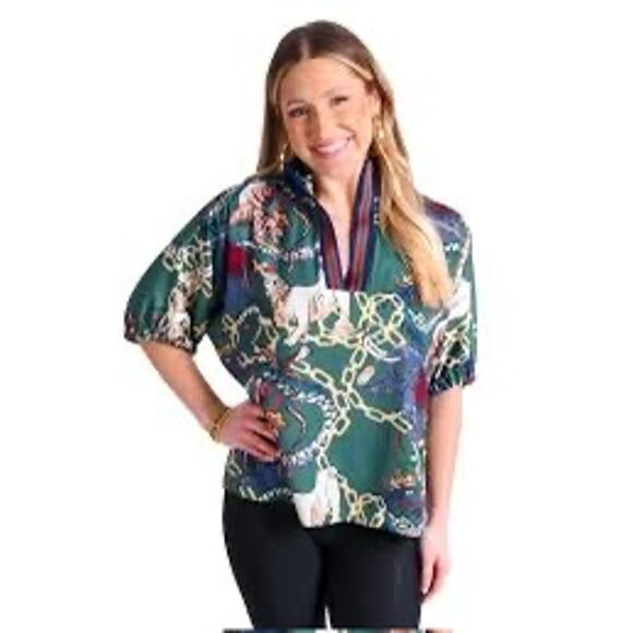Emily McCarthy Poppy Top  Royal Animal Size Medium - Picture 1 of 3
